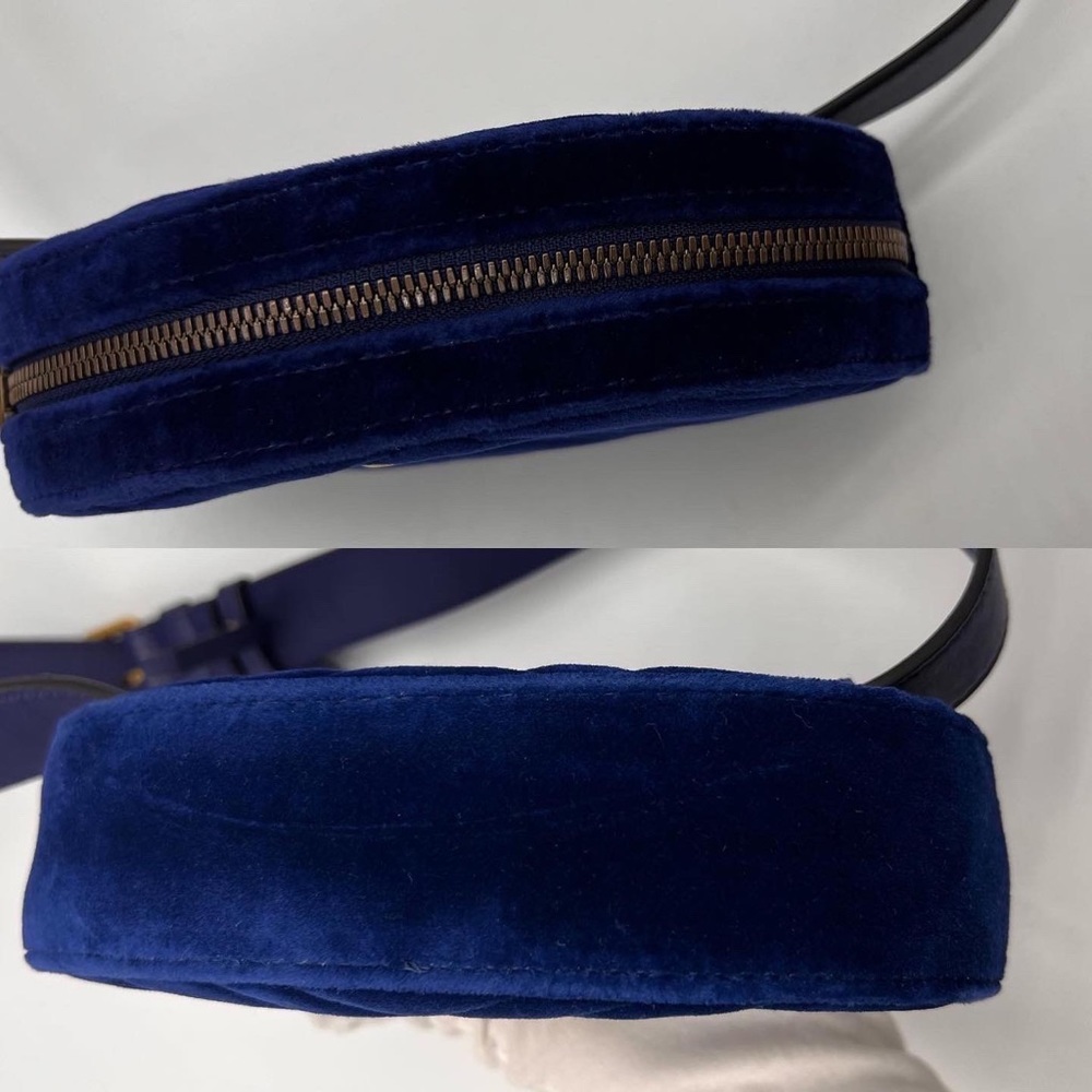 Authentic Gucci Marmont Blue Velvet belt bag - Picture 13 of 16